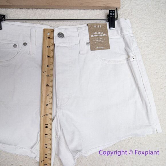 NEW Madewell‎ Relaxed Denim Shorts in Tile White, 28 - Picture 6 of 15